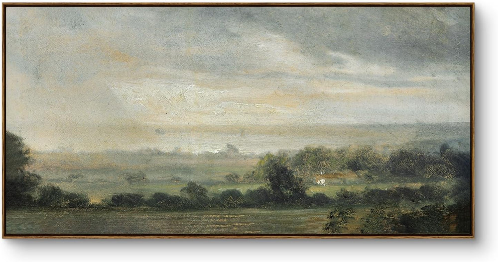InSimSea Extra Large Framed Wall Art, Wild Field under Sky Prints,24x48inch