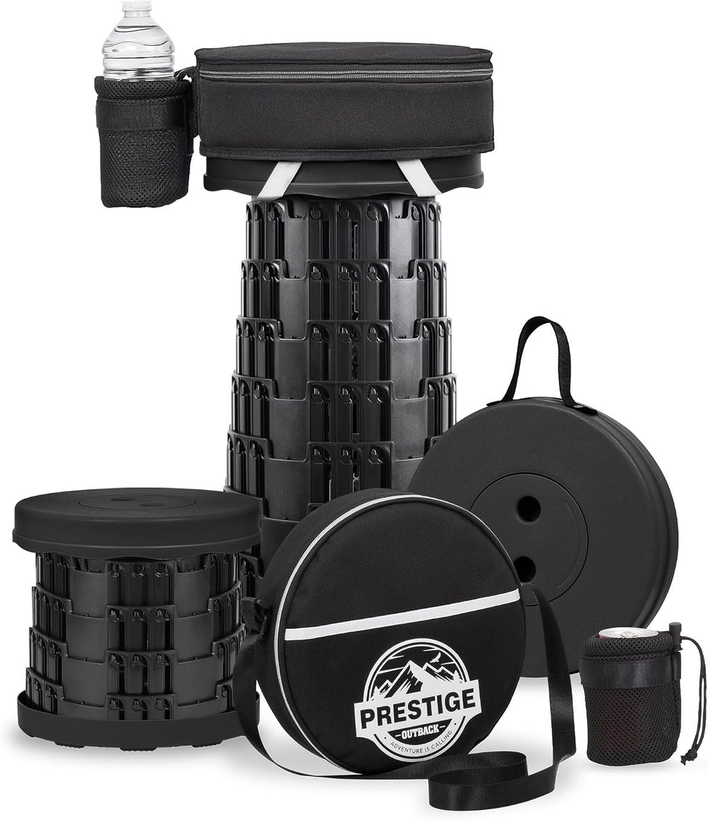 Collapsible Stool Max 620lbs & 3-in-1 Cushioned Carry Bag, Portable Teles...