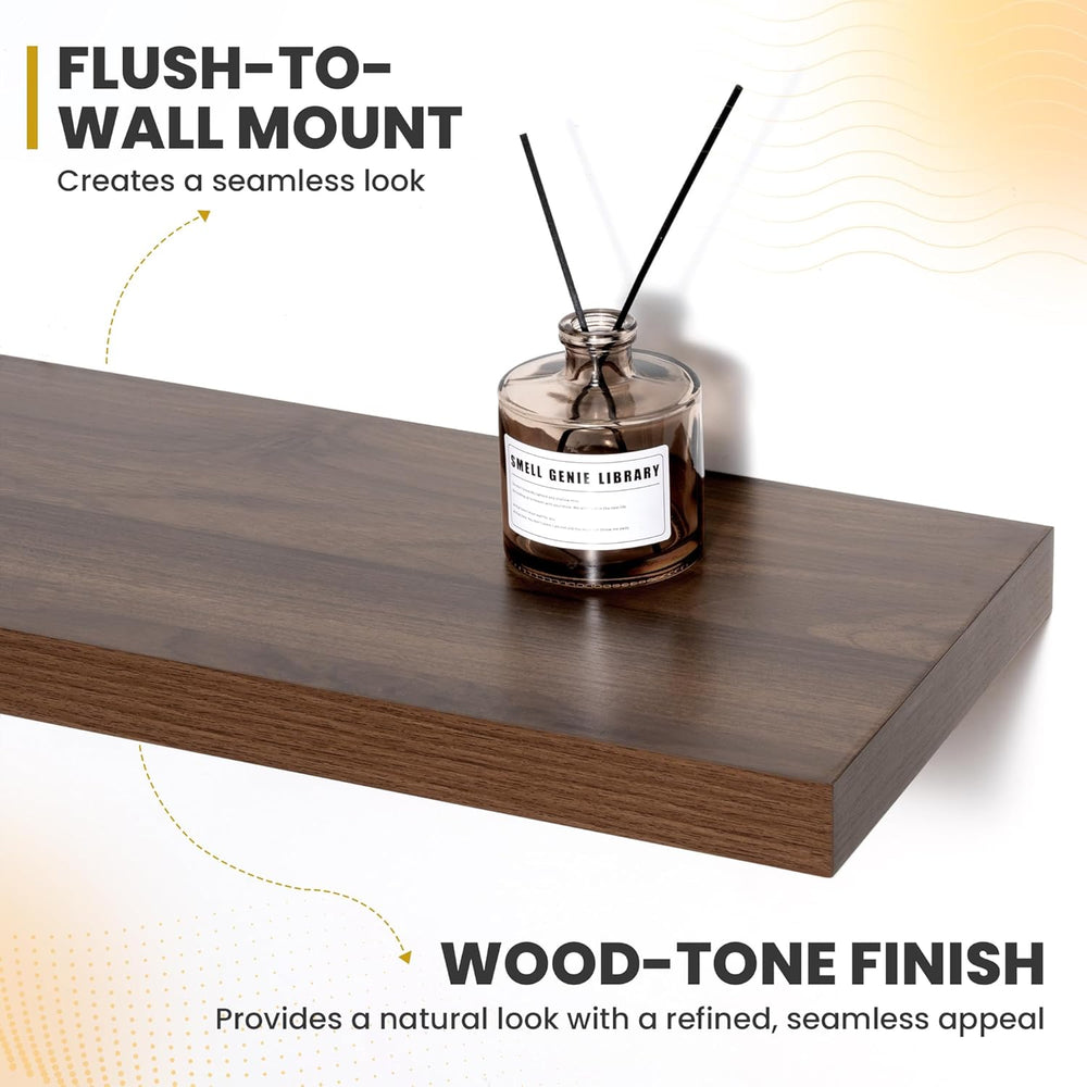 Acovy 48 Inch Floating Shelves, 9.3" Deep Floating Shelf Wall Mounted, 4...