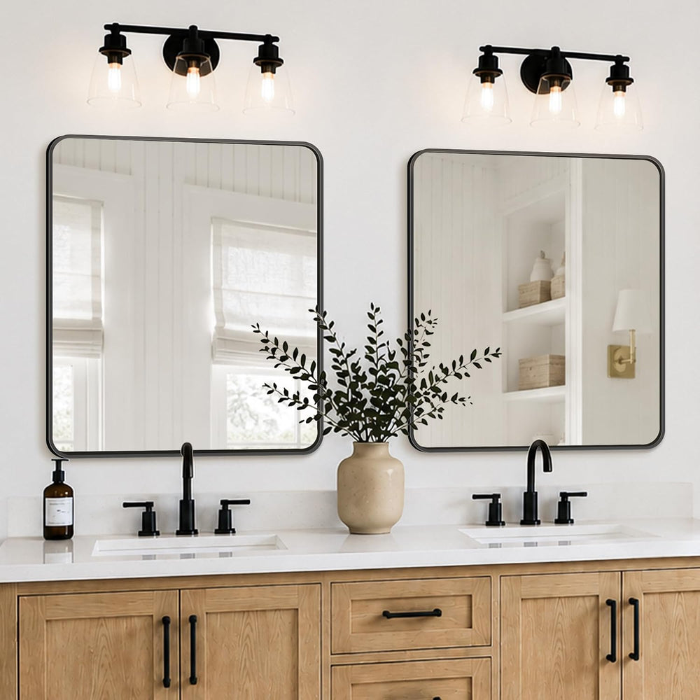 Bathroom Vanity Black Mirror for Over Sink, 36" x 30"