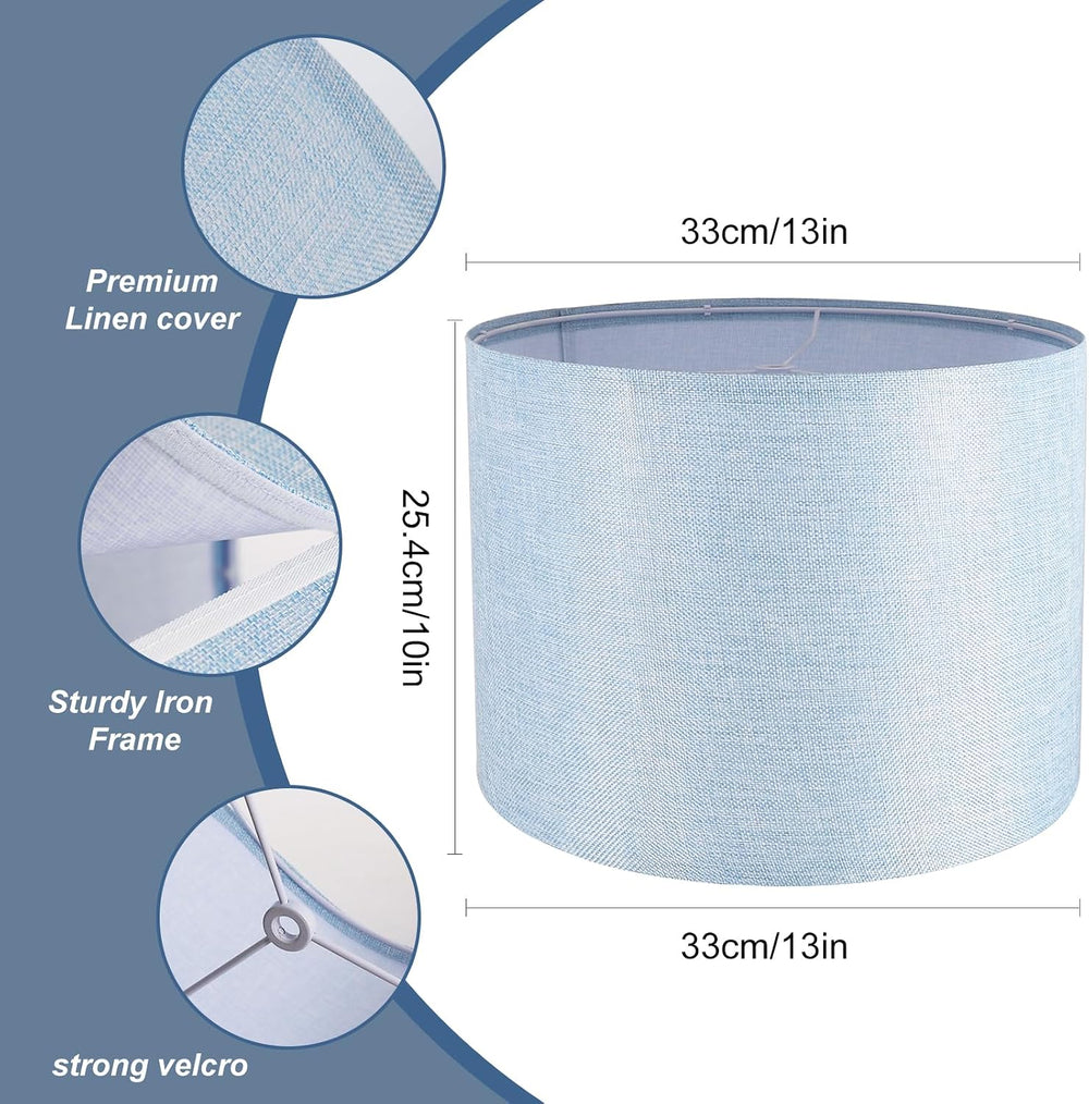Lamp Shades Set of 2, Drum Lampshade for Table Lamps Floor Lamp, 13" Top...