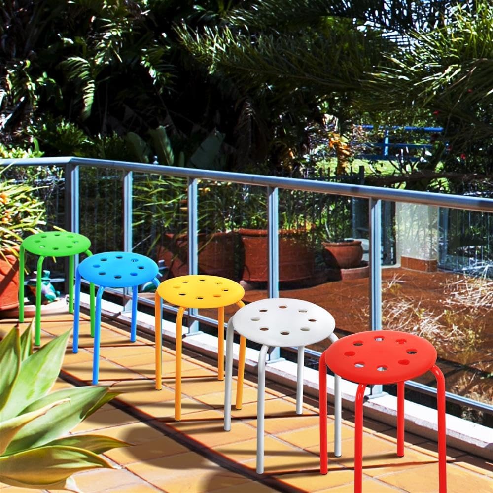 Yaheetech Stackable Stools Set of 5, Classroom Flexible Seating, Multicolor