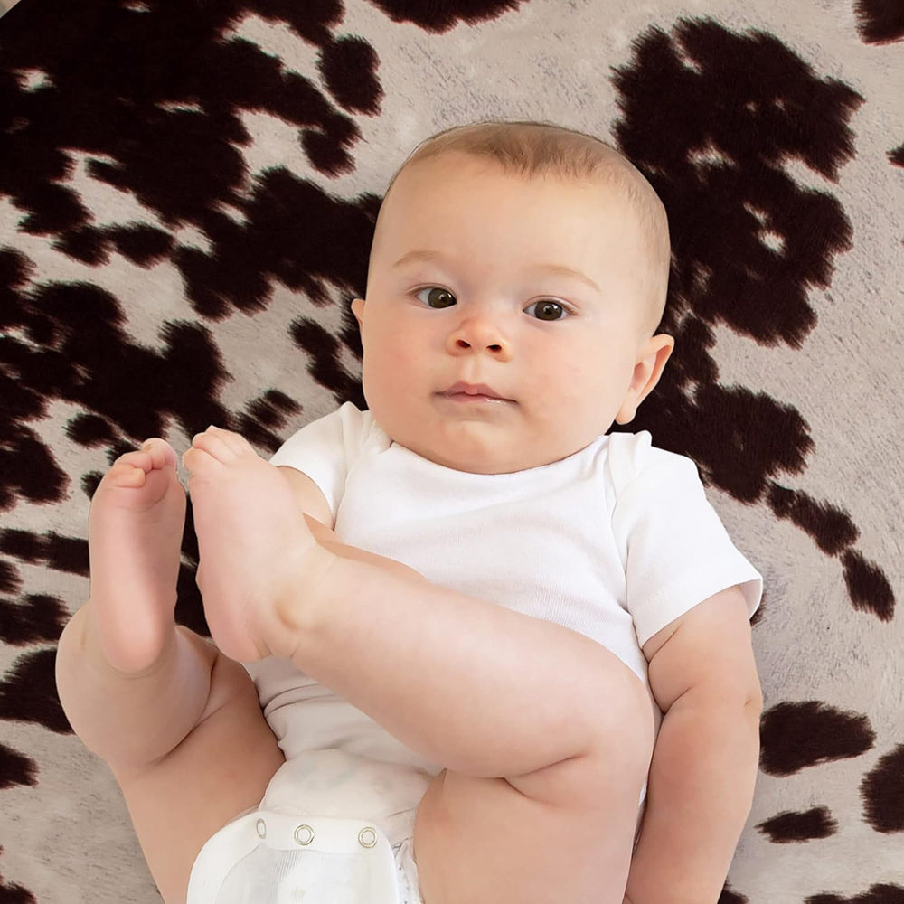 Western Cowboy Changing Pad Cover Super Soft Brown Cowhide