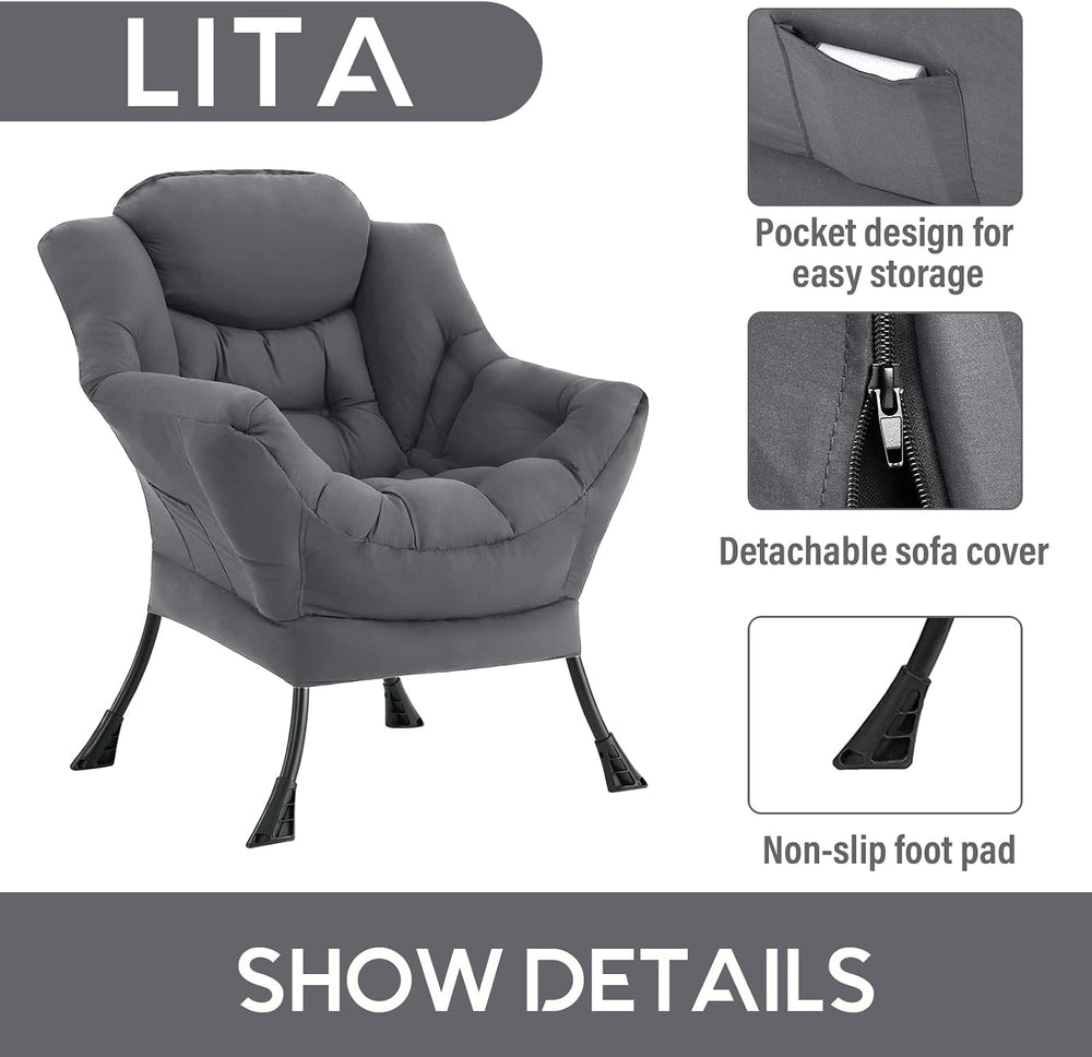 LITA Lazy Chair Comfy Accent Reading Chair