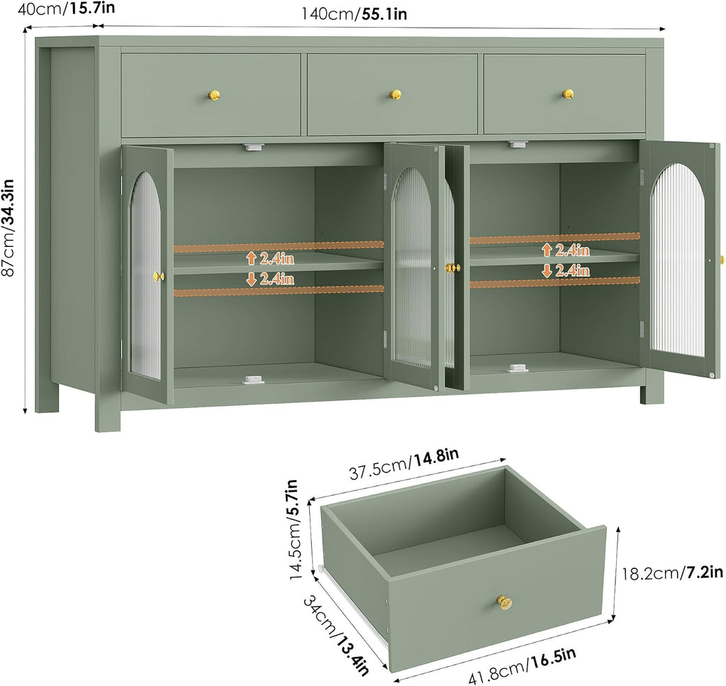 FINETONES Buffet Cabinet with Storage, Kitchen Storage Cabinet for Home