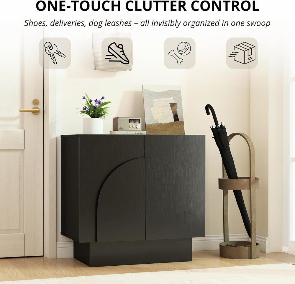 HEAH-YO Black Sideboard Buffet Cabinet with Storage, 31" Entryway Accent...