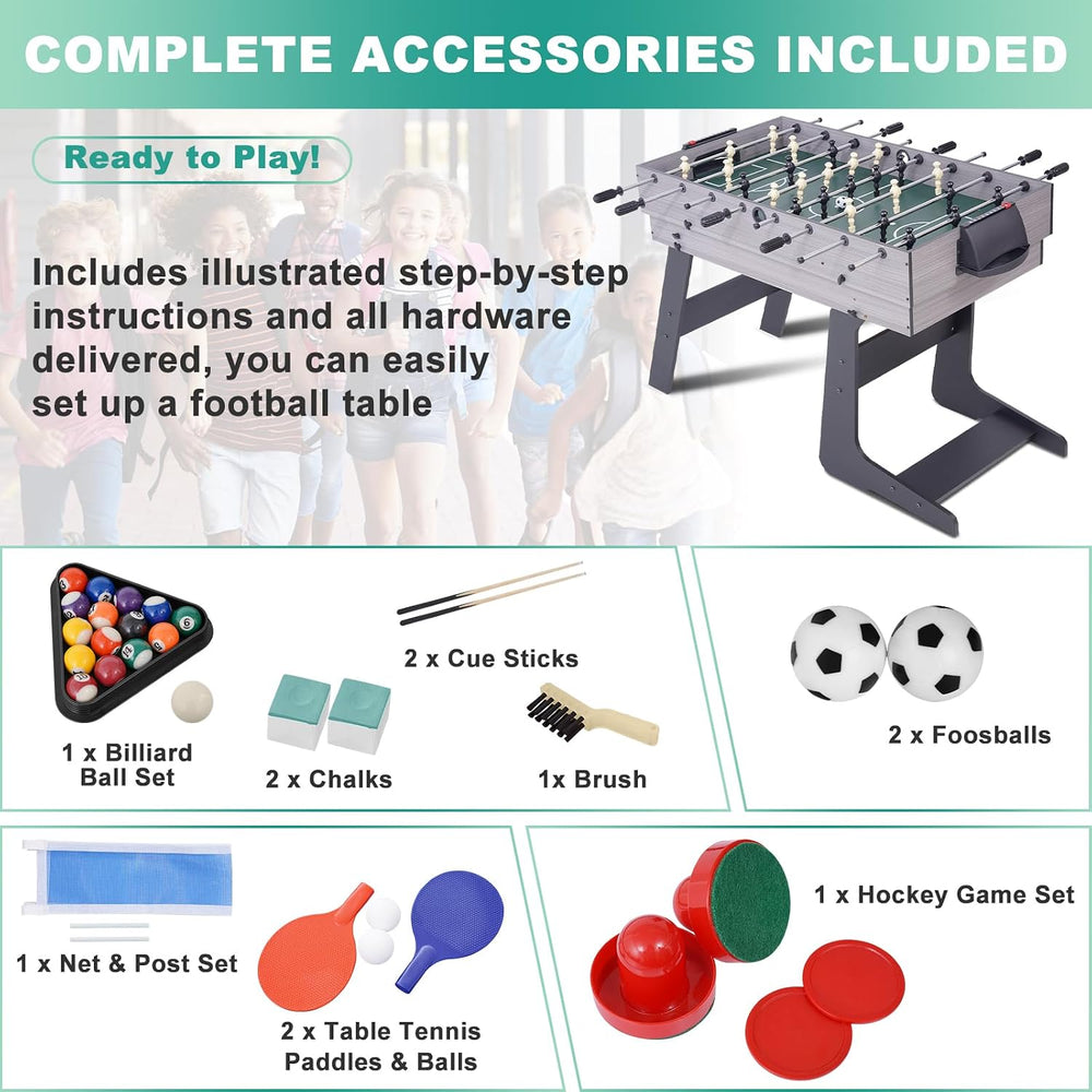 RAYKEEP 4-in-1 Foldable Multi Game Table for Home, Game Room