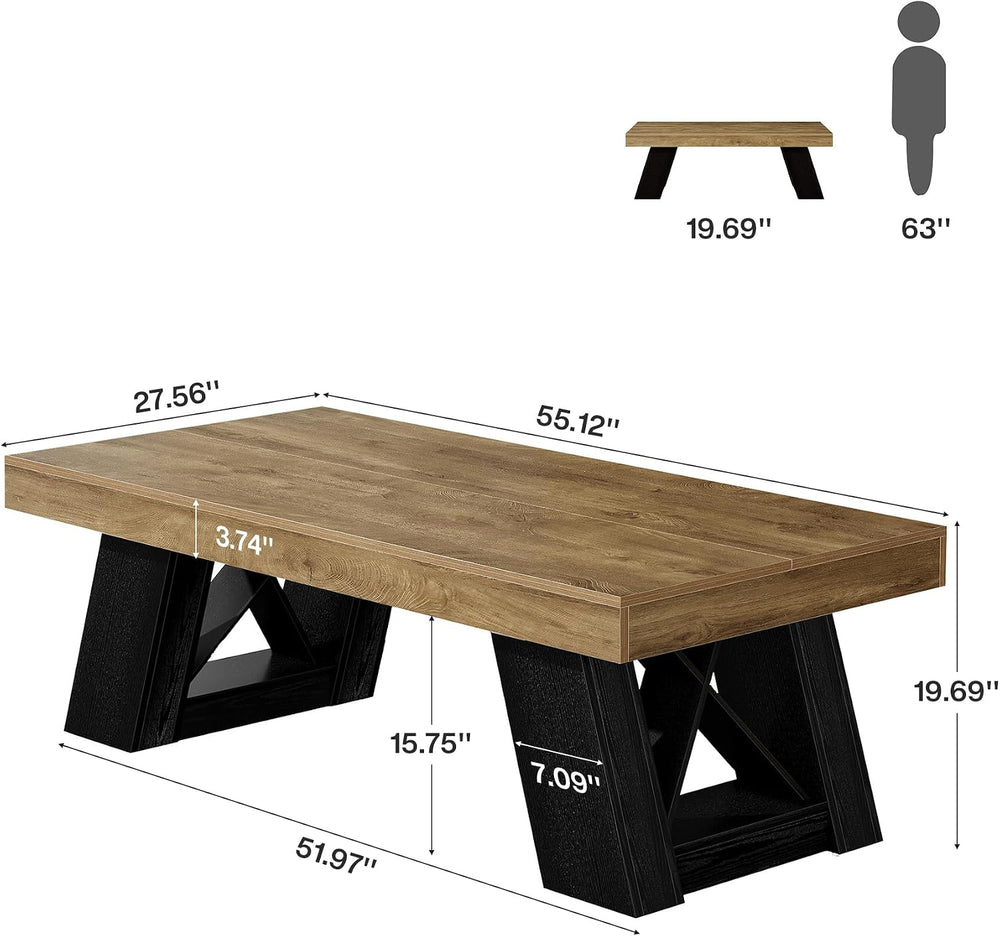 Tribesigns 55" Extra Large Rectangle Coffee Table for Living Room
