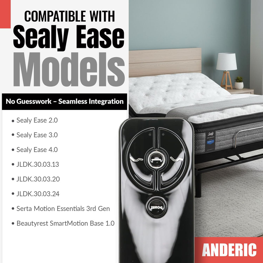 ANDERIC RF399A / RF368B for Sealy Ease Adjustable Bed Base Frames Remote