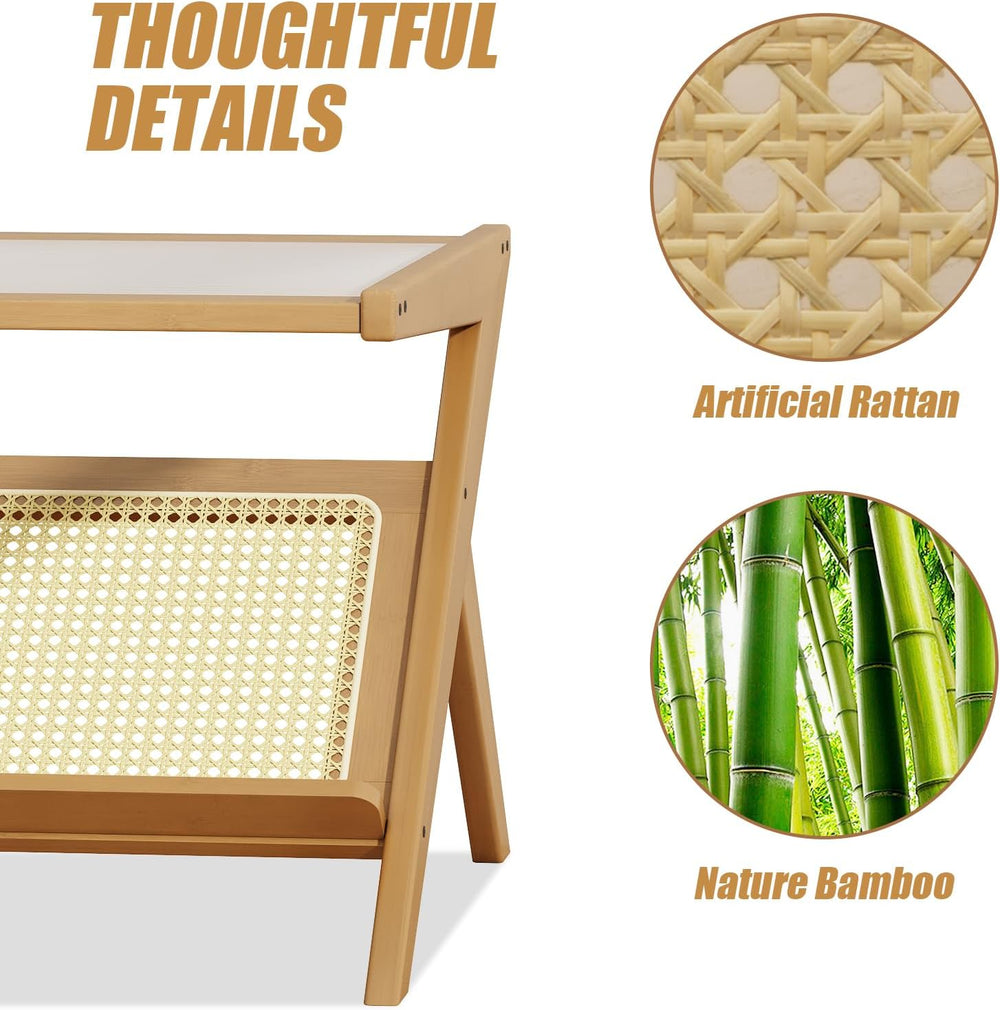 Bamworld Rattan Coffee Table Mid-Century Modern Coffee Table BambooTable