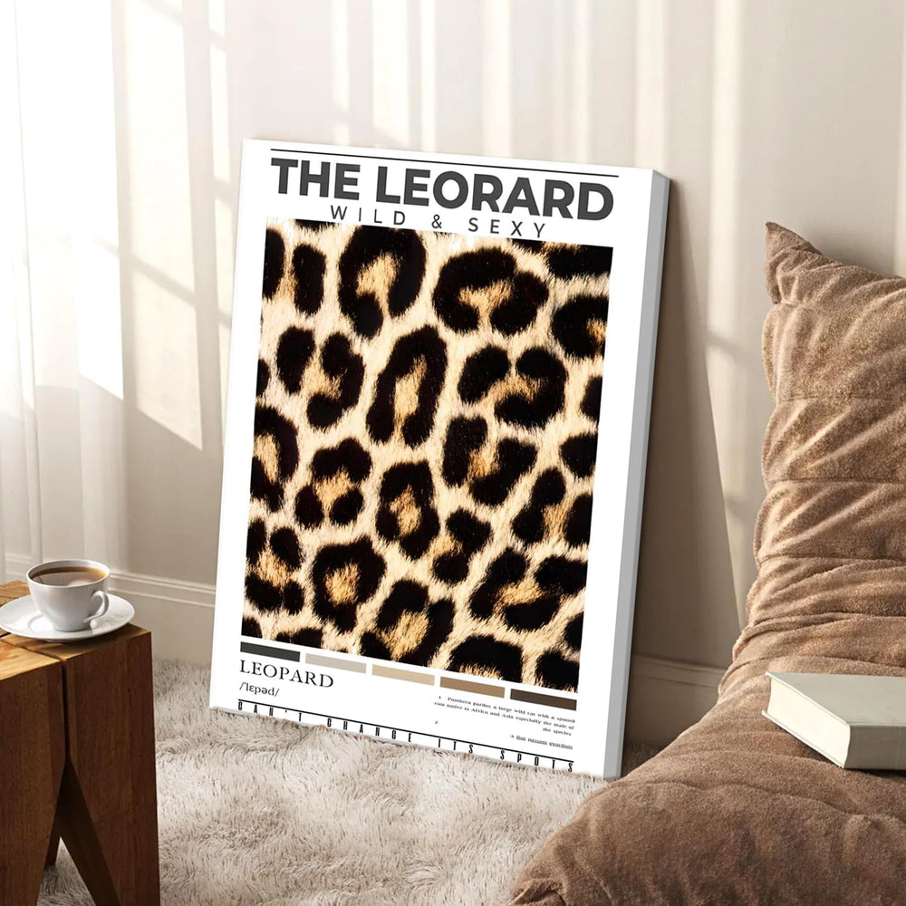 Framed Trendy Leopard Canvas Wall Art Set of 3, Preppy Cheetah Lucky 8 Ball P...