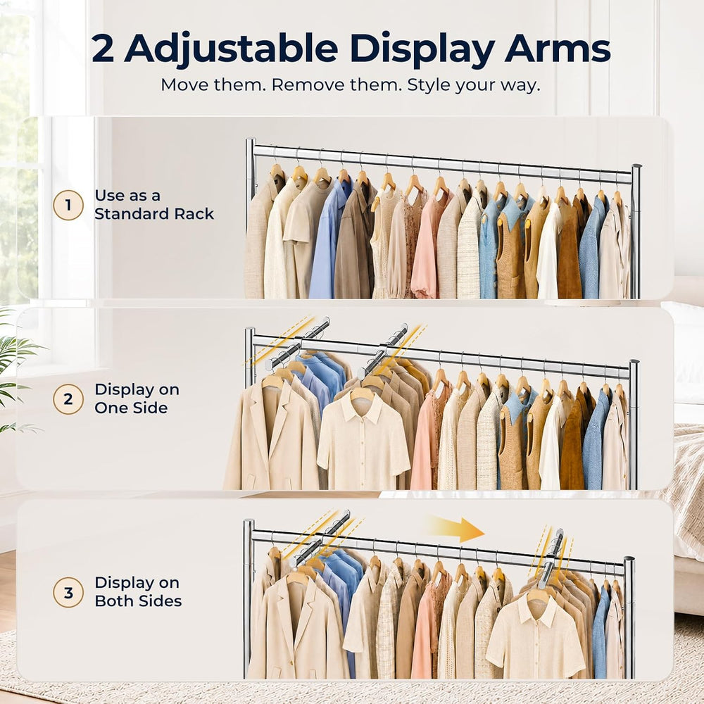 HOKEEPER Z Rack for Clothes Heavy Duty Hold 500 LBS with Display Arms
