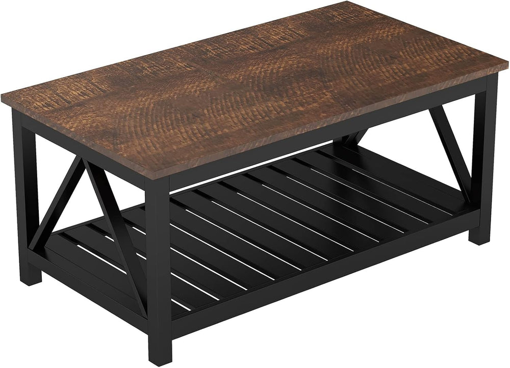 ChooChoo 40" Farmhouse Coffee Table with A-Frame Design for Living Room