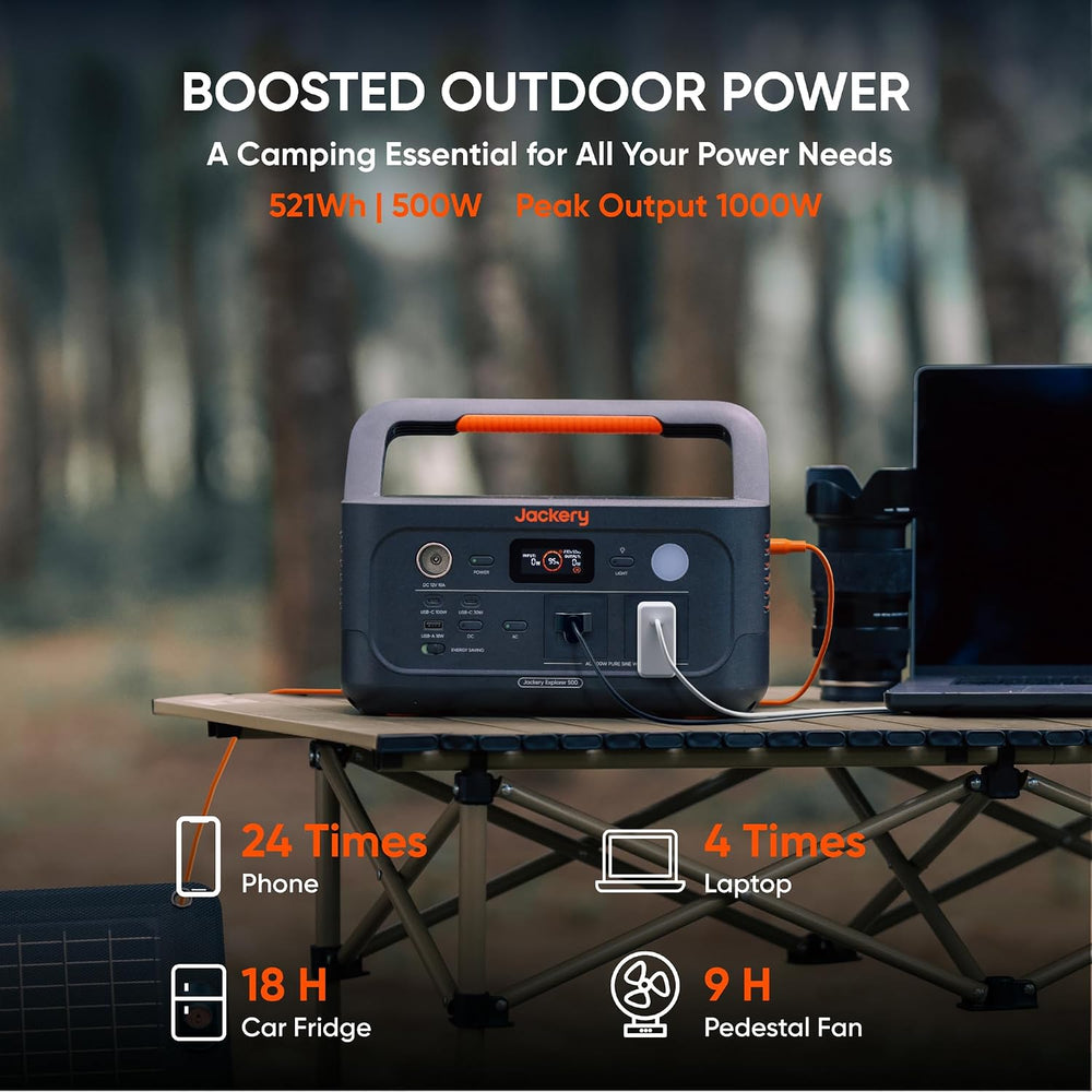 Jackery Explorer 500 v2 Portable Power Station,512Wh,500W AC