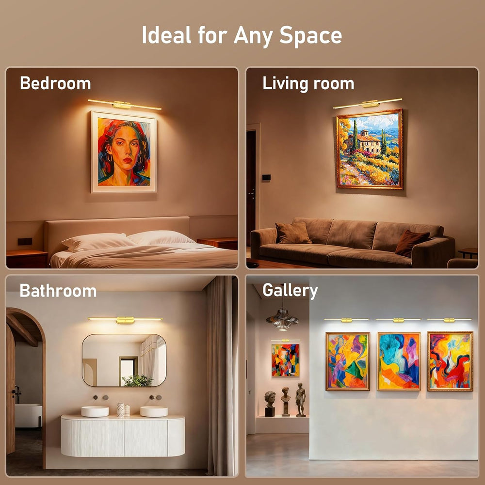 Glendan 24" Wireless Picture Lights for Wall, Rechargeable Art Light