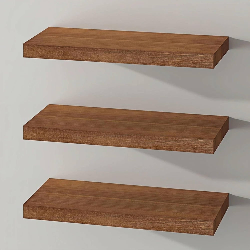 SAUMONIERES Floating Shelves Wall Shelf Solid Wood for Bathroom Bedroom Kitch...
