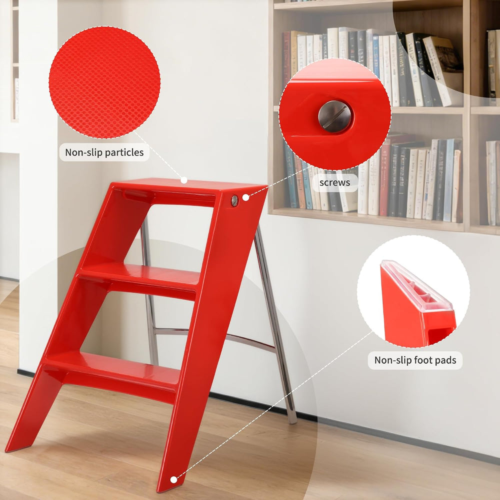HOTEAGLE Modern Folding Chair - Multifunctional Design Doubles as Step Stool ...