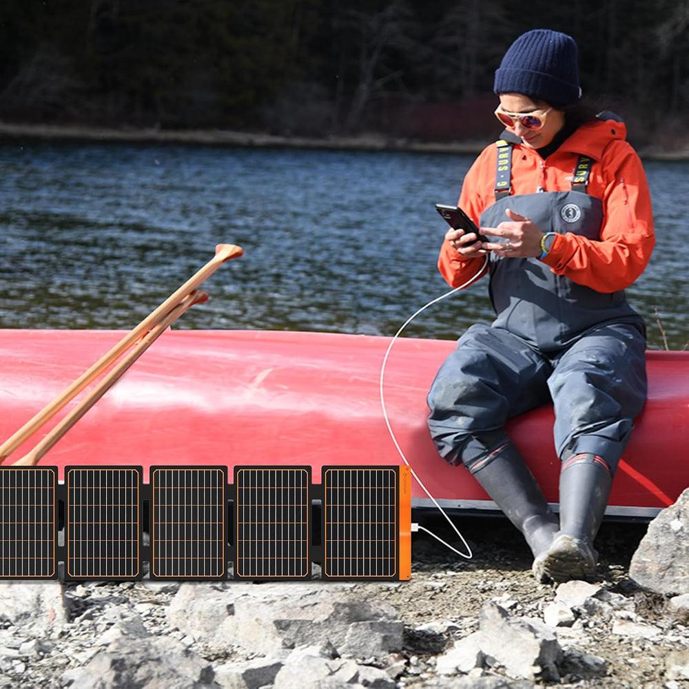 FlexSolar 60W Foldable Portable Solar Panel Charger IP67 Waterproof