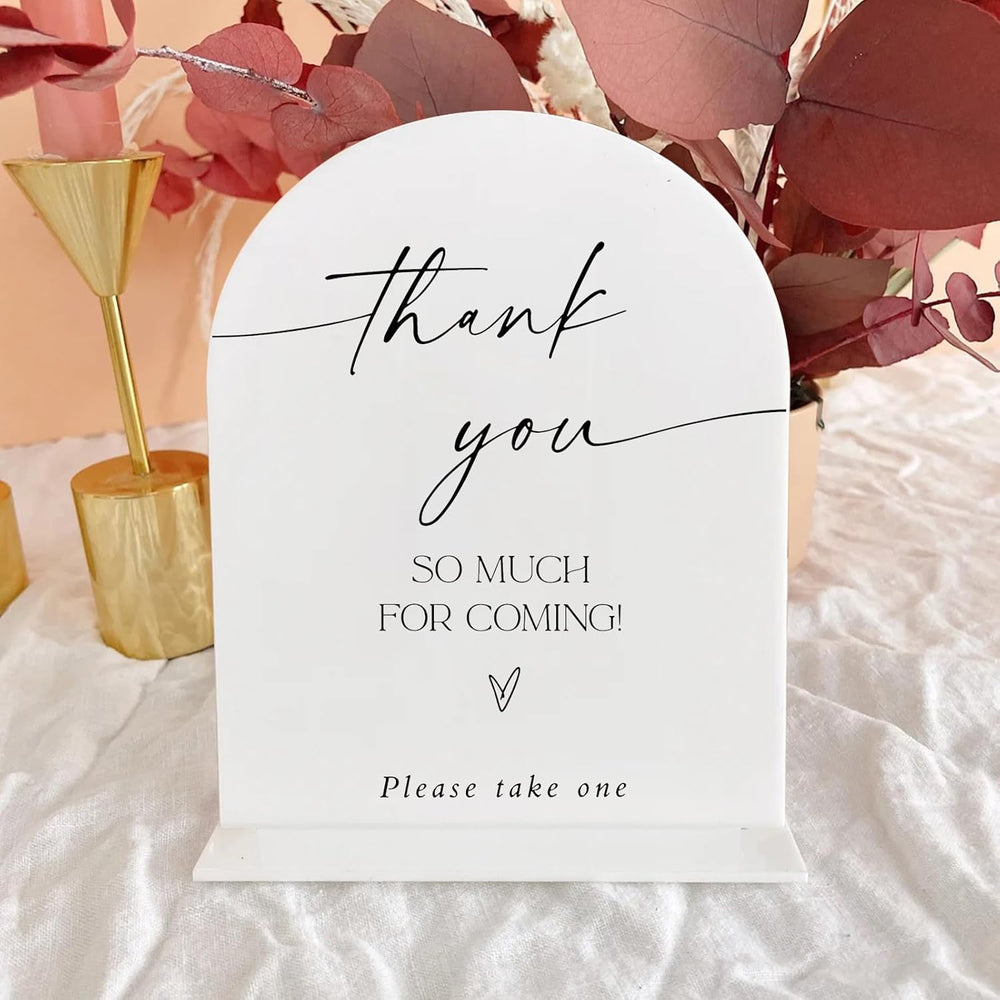 8x10 Inch Blank White Arch Acrylic Sign with Stand 1/8 inch Thick