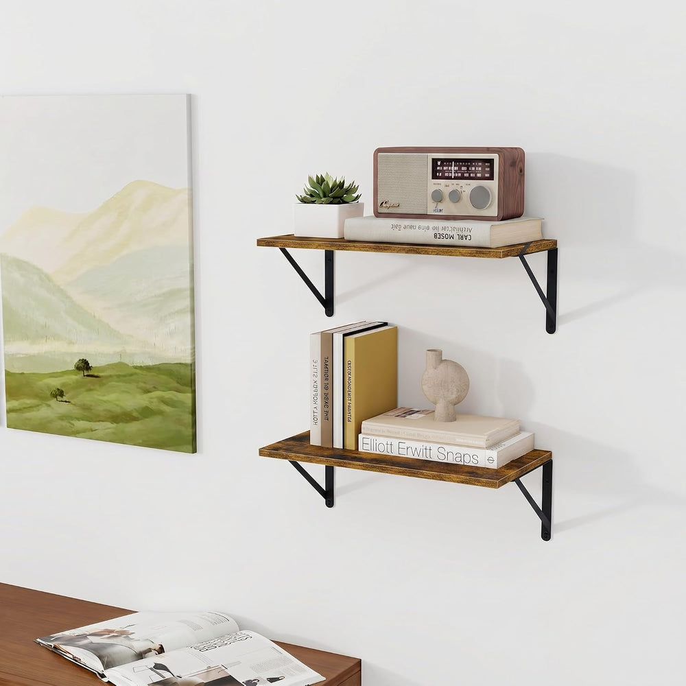 Vivelove Deep Floating Shelves for Wall, 16W x 8D Wood Wall Shelves Set of 3,...