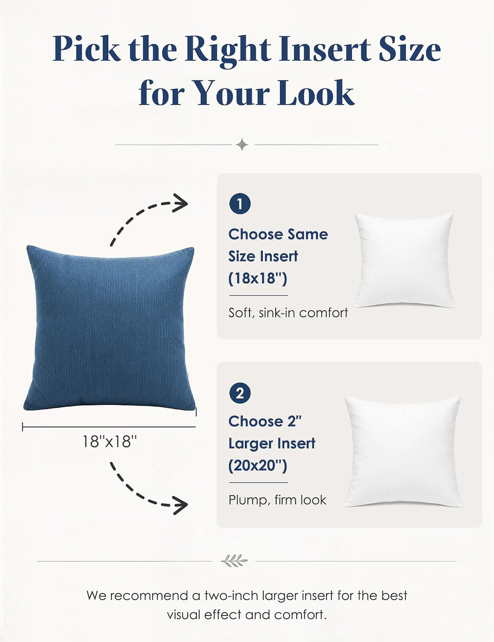 Dafinner Feather Down Throw Pillow Inserts 18x18 Inch Set of 2