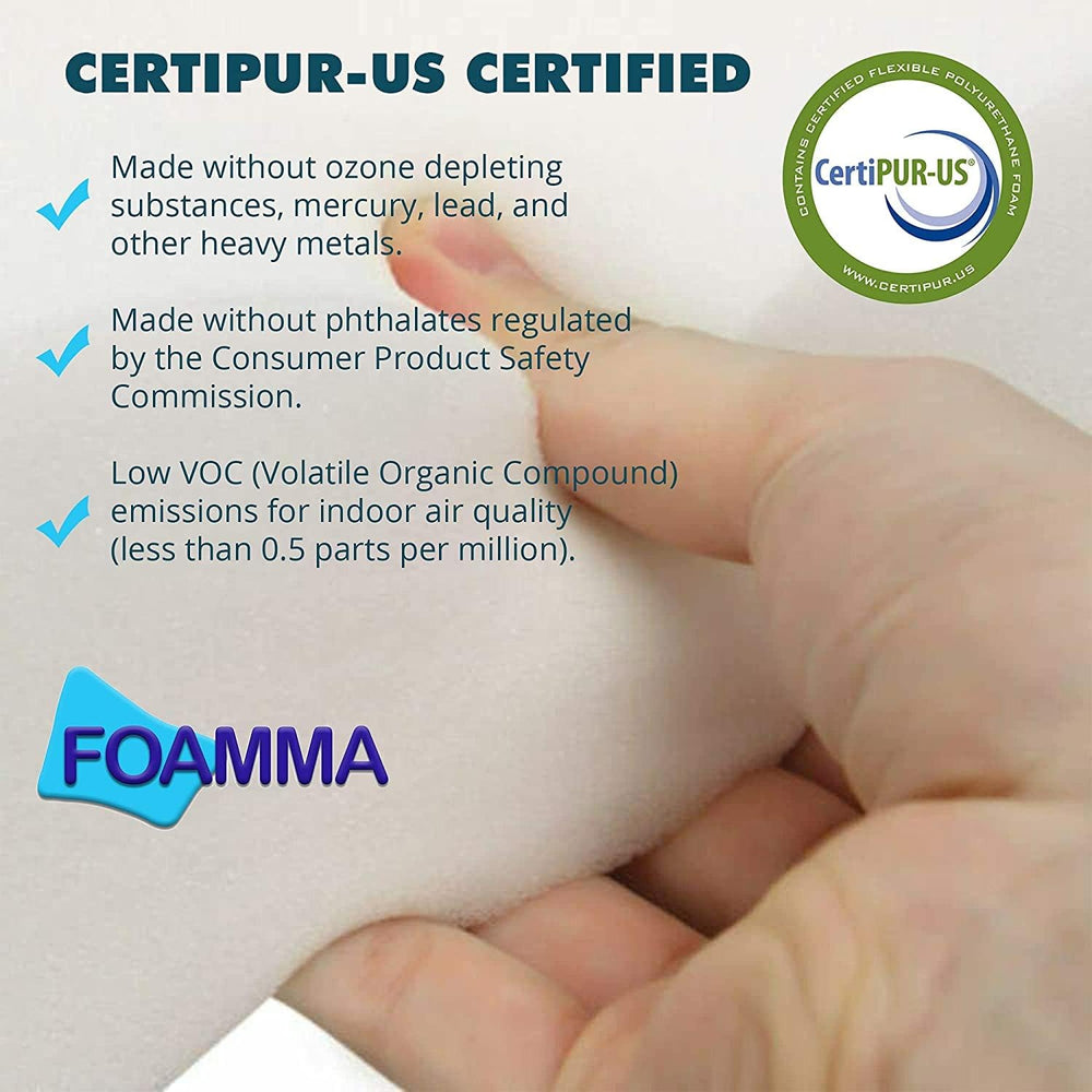 Foamma 3" x 20" x 22" High Density Upholstery Foam Padding, Th...