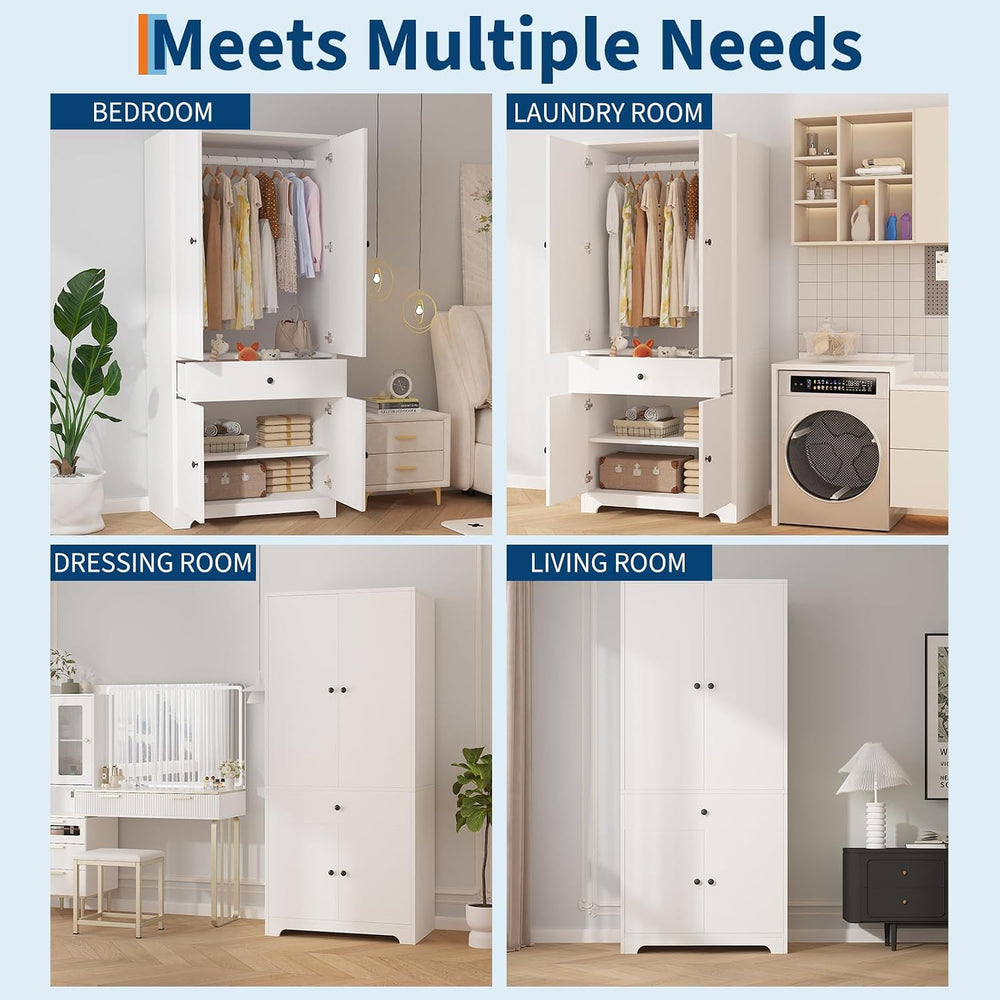 71" Armoire Wardrobe Closet, Bedroom Armoire Clothing Storage Cabinet