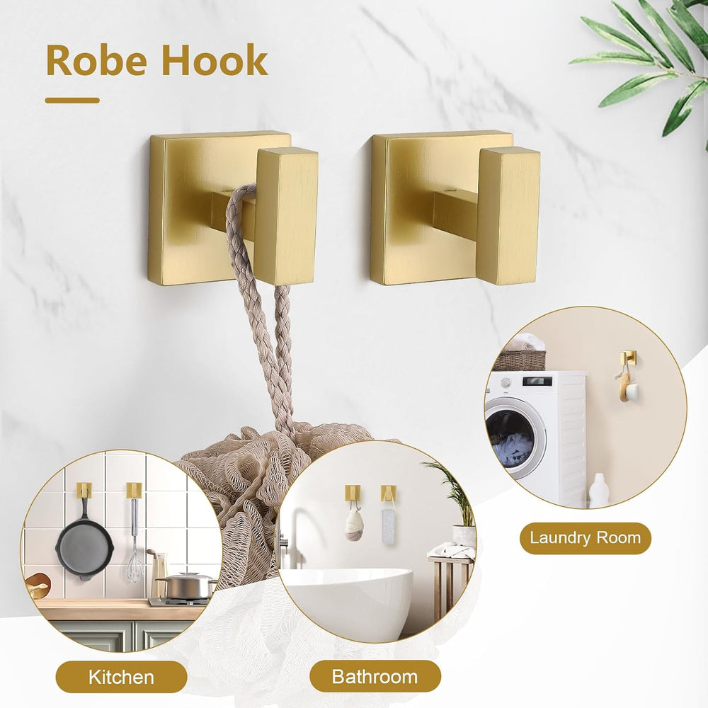 TQKAG 5-Pieces Brushed Gold Bathroom Hardware Accessories Set 23.6" SUS3...