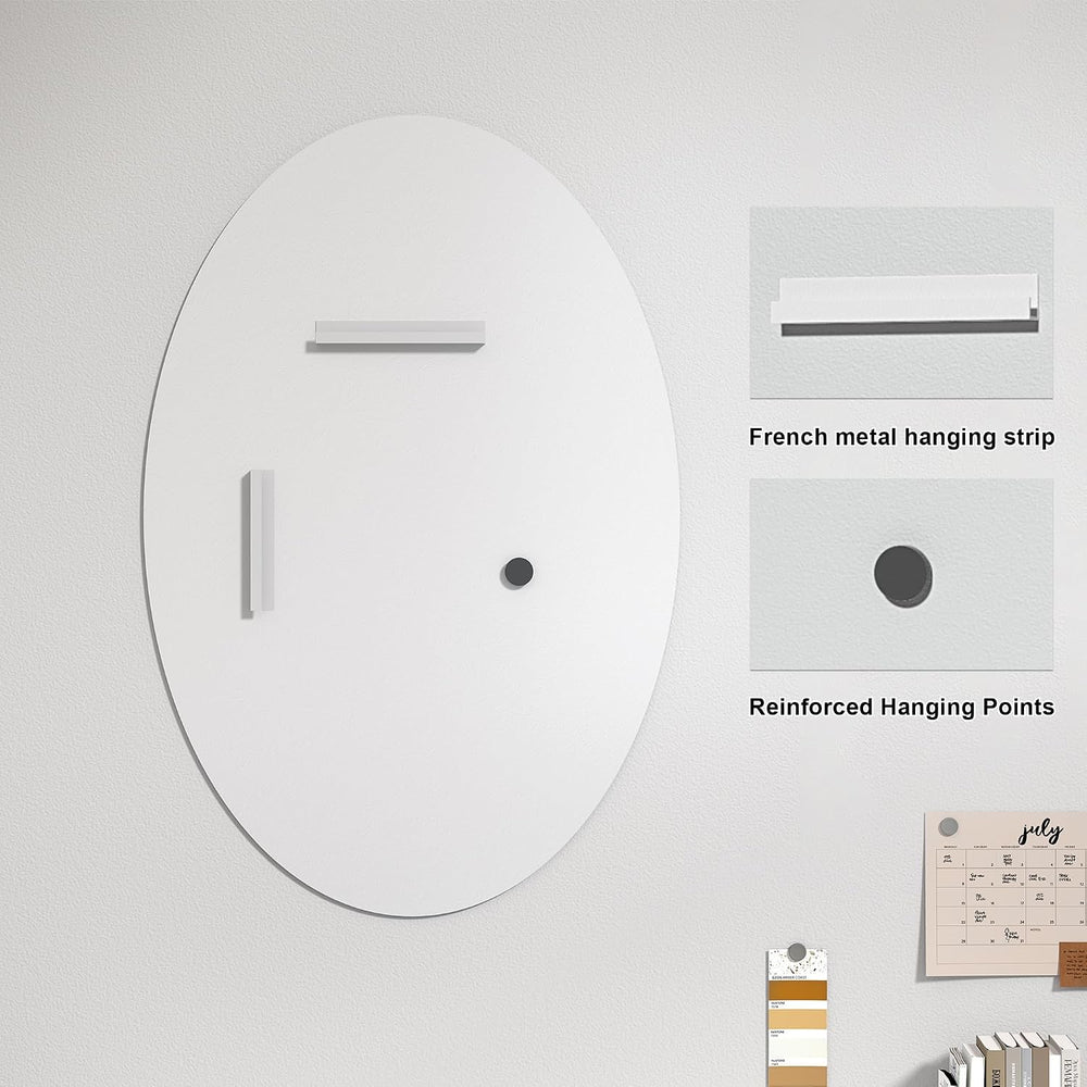 Oval Bathroom Mirror, 18X26 inch Oval Frameless Mirror,