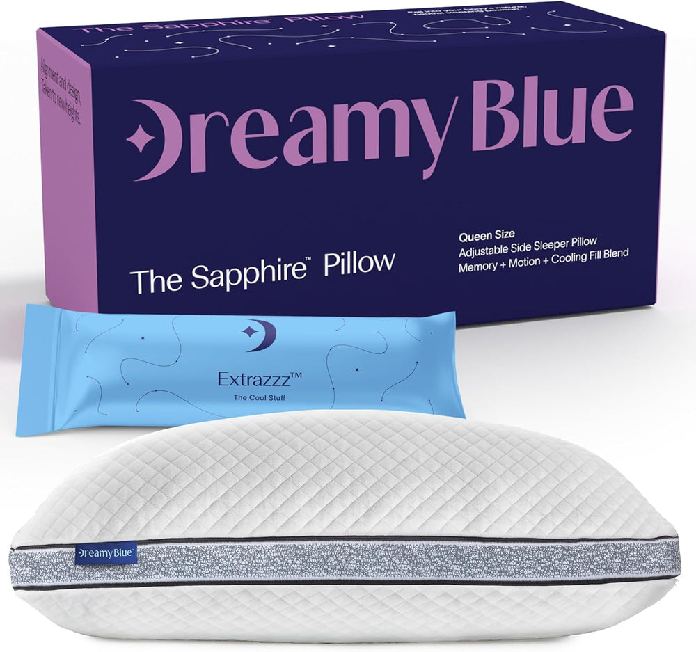 DreamyBlue Gusseted Sapphire Pillow, Shredded Memory Foam, King