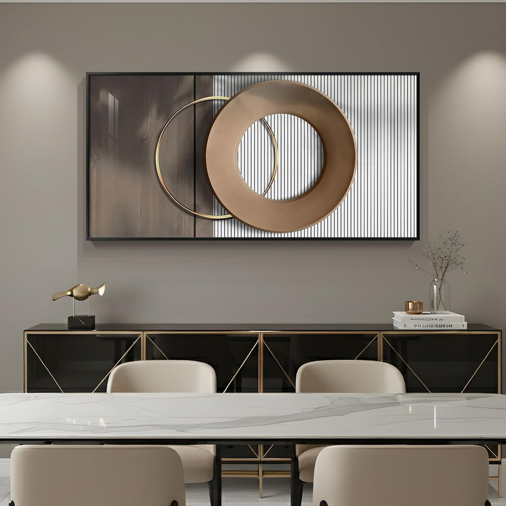 Large Horizontal Framed Modern Wall Art for Living Room, 56x28 Inch