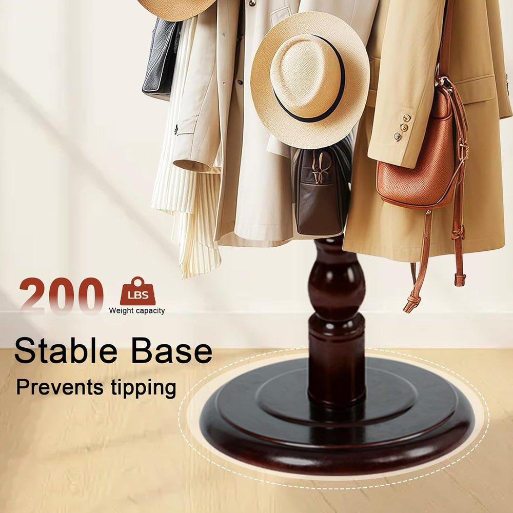 Wooden Coat rack freestanding, Coat racks stand with 11 Hook, Heavy duty coat...