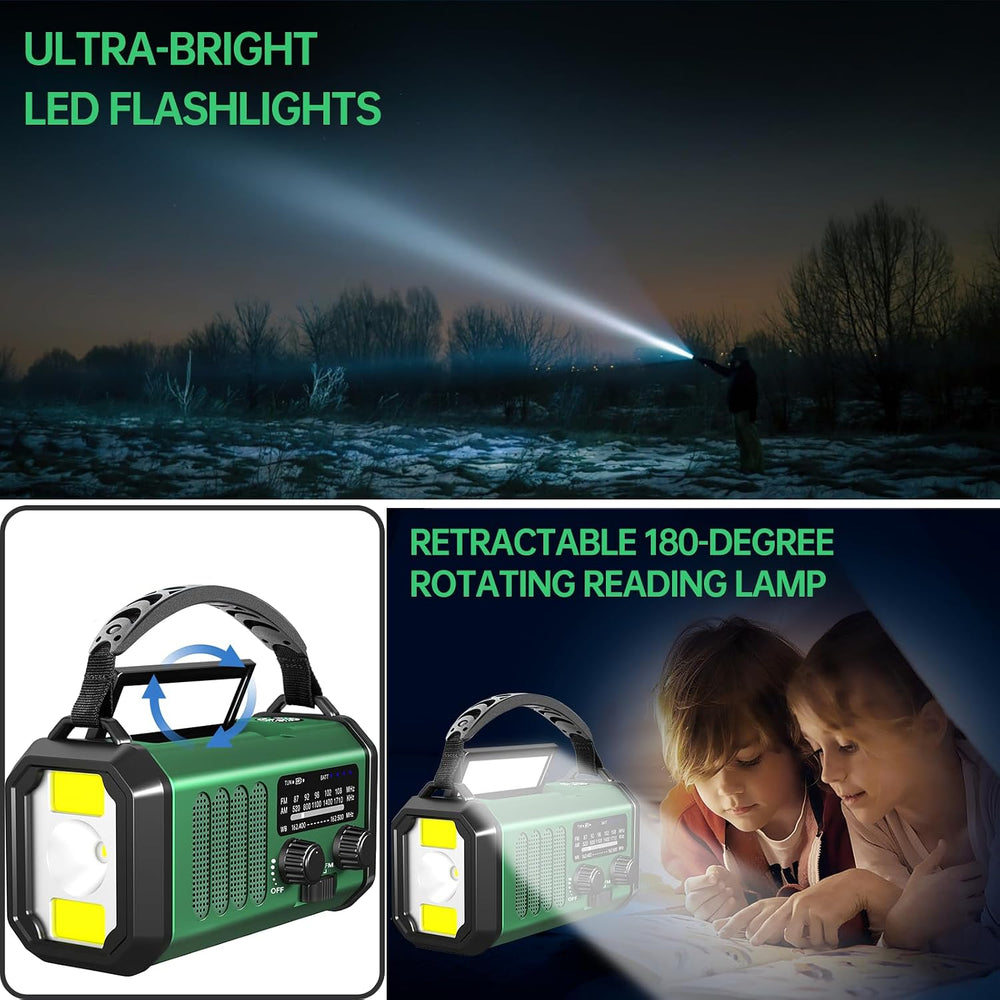 Emergency Radio Hand Crank Solar, AM/FM/NOAA Weather Radio Built-in 20000mah ...