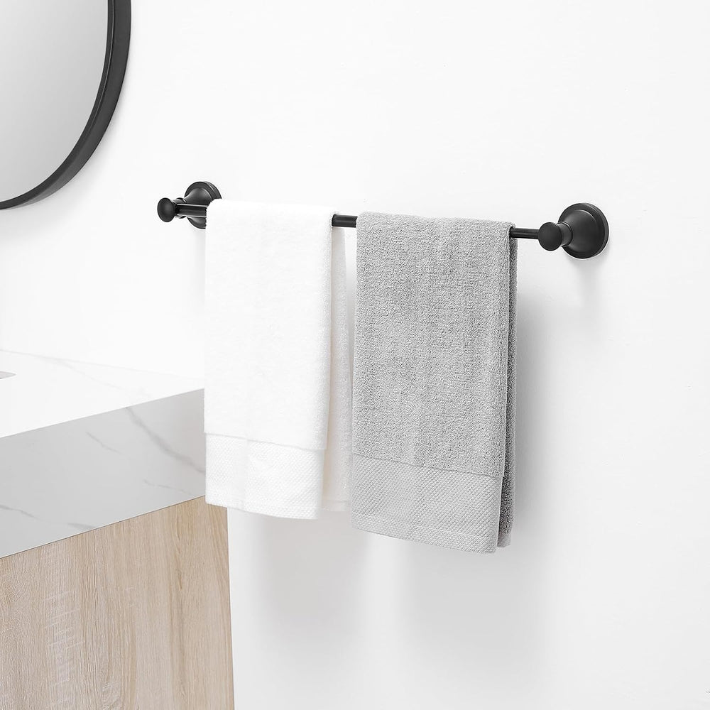 BESy Towel Racks for Bathroom Wall Mounted Bath Towel Bar Matte Black