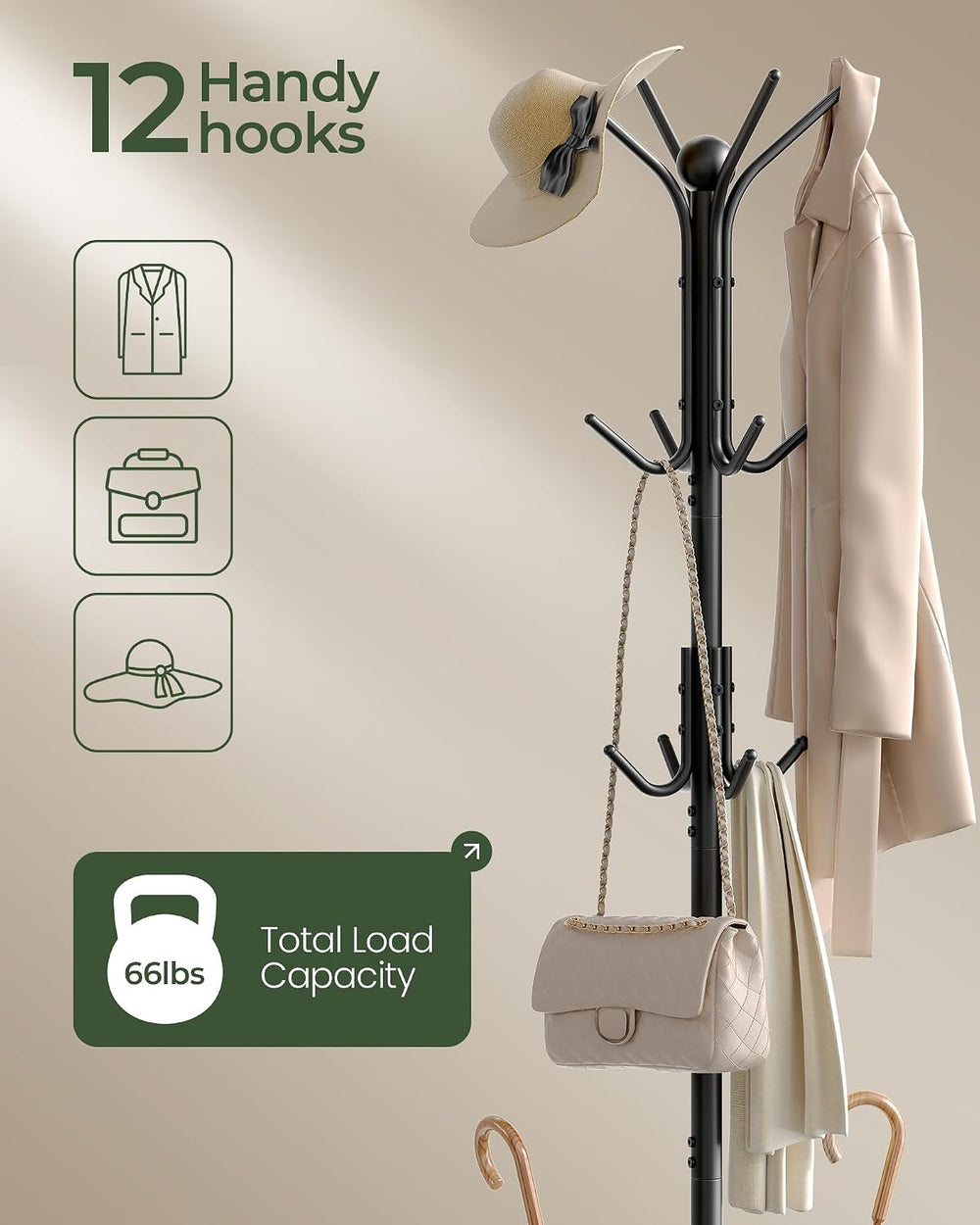CHOEZON Coat Rack Freestanding, Coat Rack with Umbrella Holder, Entryway Hang...