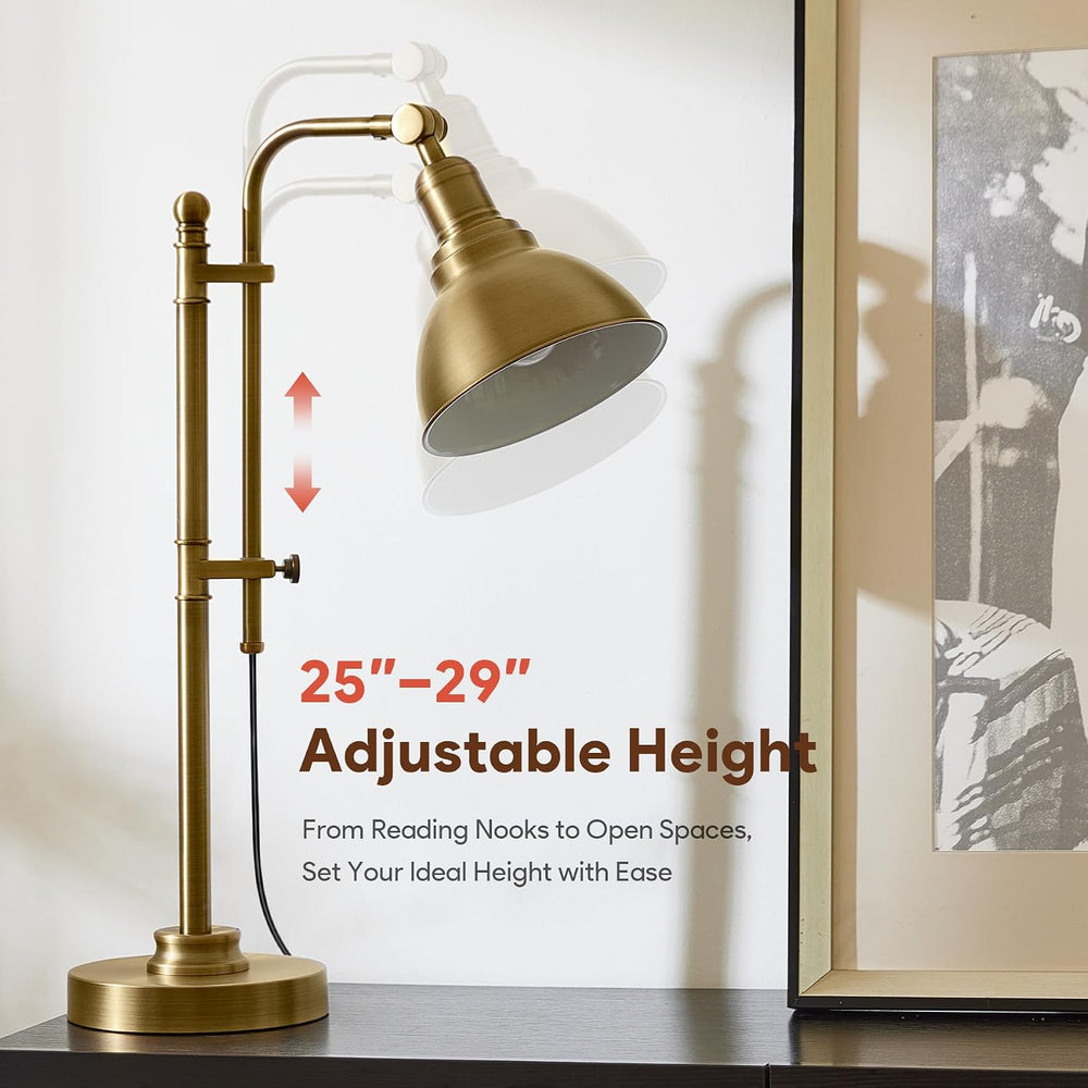 VONLUCE Rustic Desk Lamp, Adjustable Industrial Table Lamp for Home Office