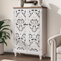 JOINICE 47" Tall Accent Cabinet with Doors & Storage for Living Room,White