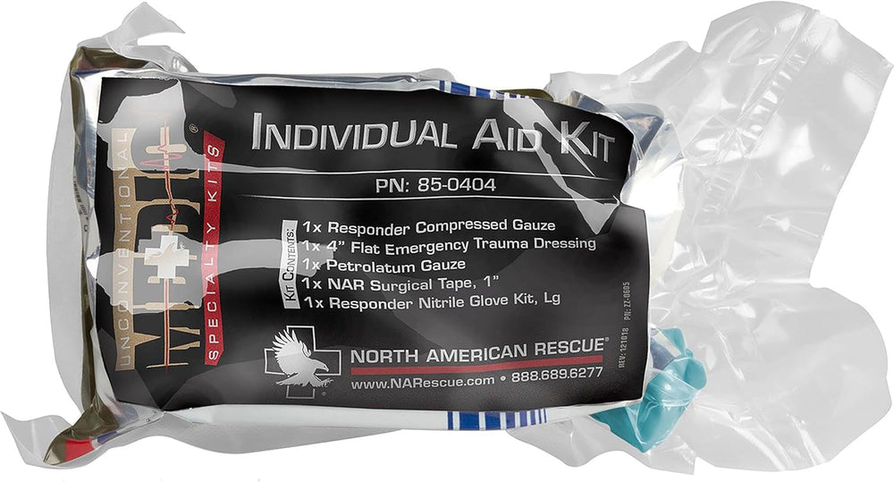 North American Rescue Individual Aid Kit NAR Compact First Aid with Compresse...