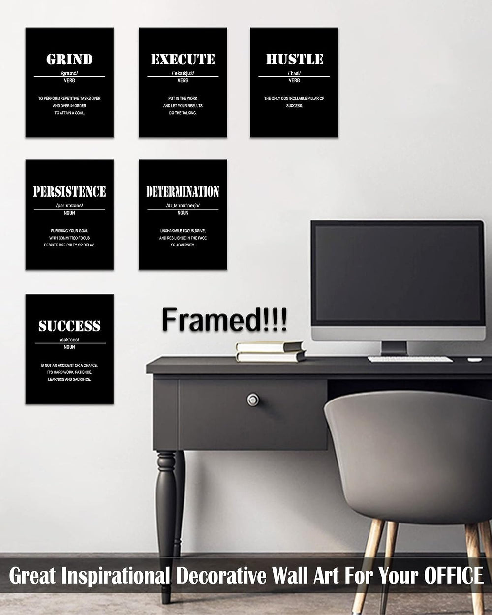 Drsoum Inspirational Office Wall Art - Motivational Quotes for Living Room - ...