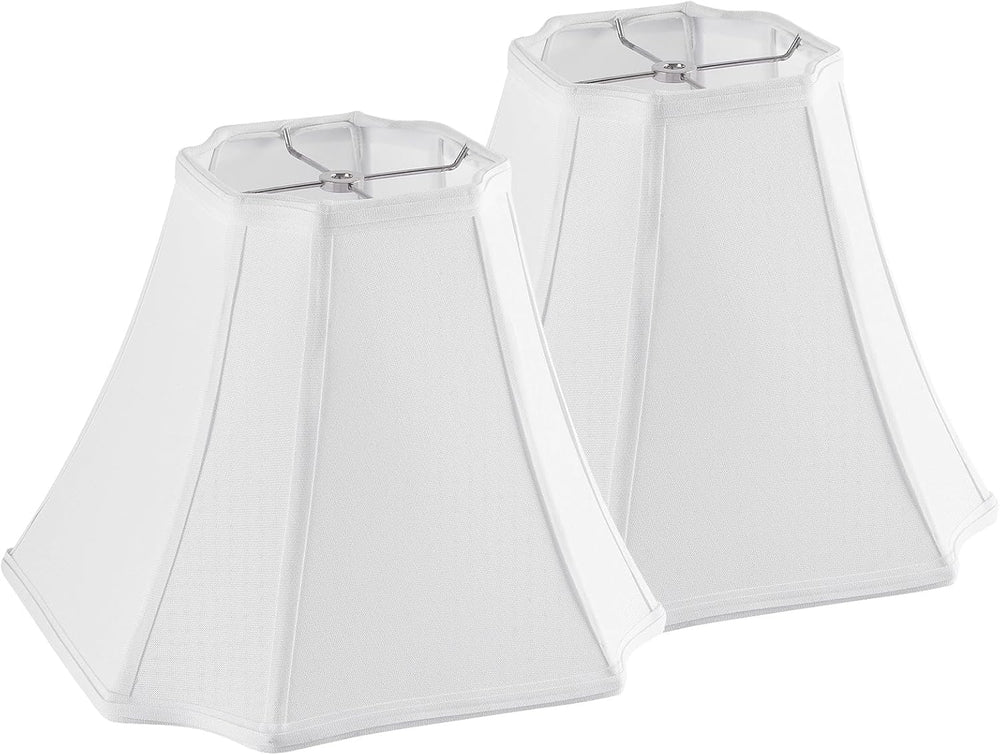 Pure White Linen Square Cut Corner Bell Lamp Shade Medium Lampshade 6.25×6.25...