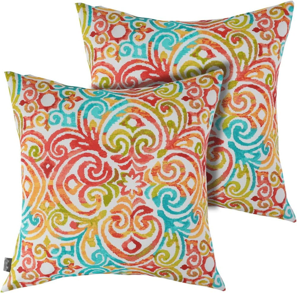 Outdoor Throw Pillows with Insert 18x18 Inch Pack of 2-Corinthian Dapple