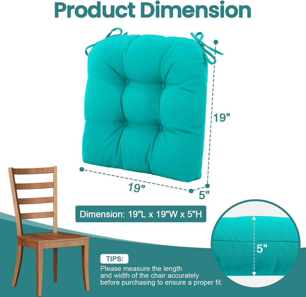 idee-home Outdoor Chair Cushions Set of 4, Patio Seat Cushions