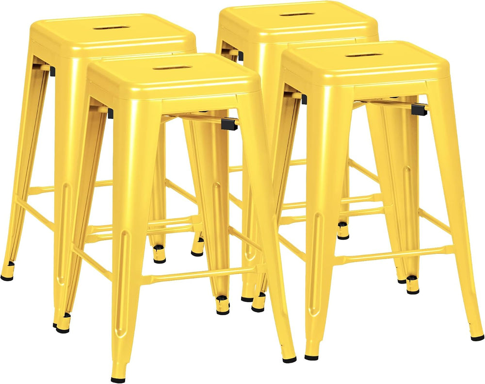 Furmax 24 Inch Metal Bar Stools Set of 4, Counter Height Bar Stools Height Hi...