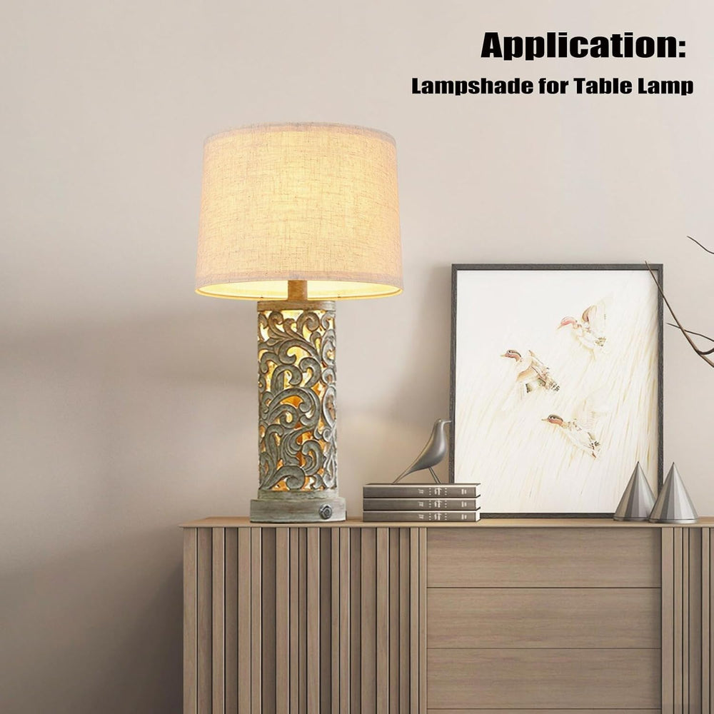 Lamp shades Set of 2,Drum Lampshades 13"x13" x 10" High, Lamps...