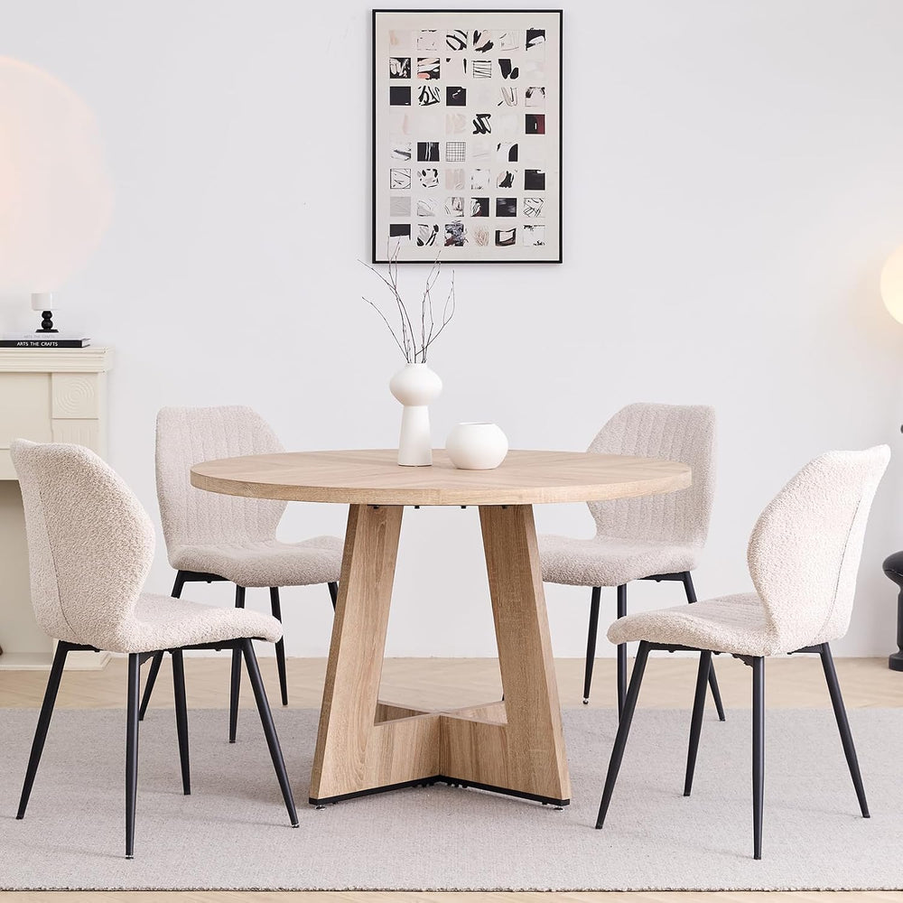 47 in Round Dining Table Set for 4, Kitchen Table and Chairs