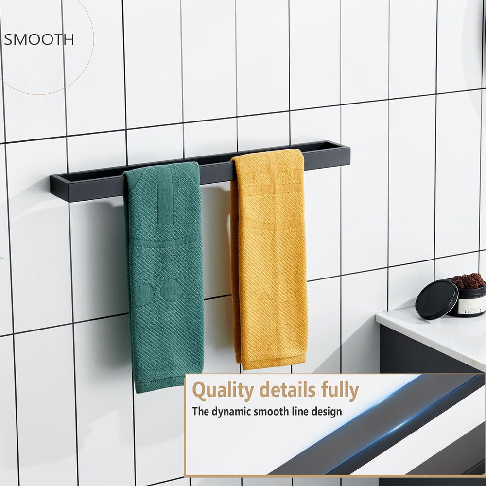 KOKOSIRI Towel Bar Matte Black Bath Towel Holder 20-Inch Kitchen Rack Stainle...