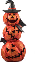 Light Up Evil Pumpkin 3-Layer Halloween Decoration 14 Inch Jack O' Stack