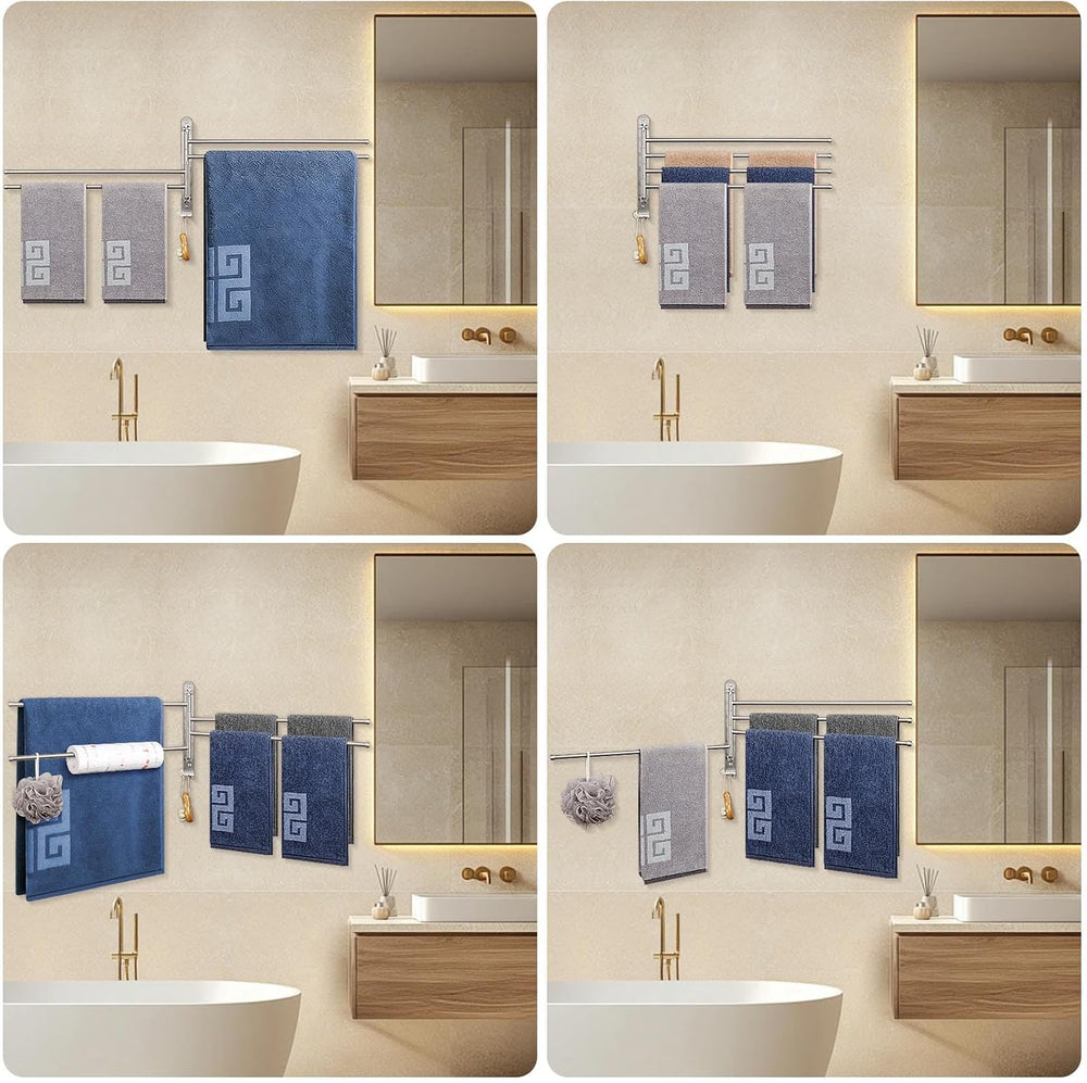 NearMoon Swivel Towel Rack, 19.5" Thicken 304 Stainless Steel 4-Arm Towe...