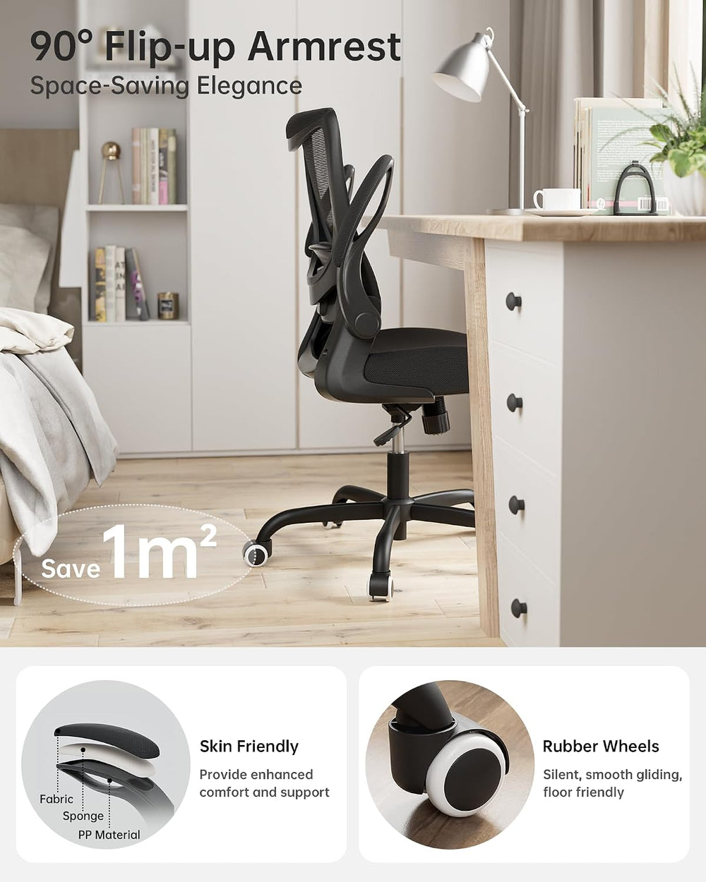 MUXX.STIL Office Chair, Ergonomic Desk Chair with Adjustable Lumbar Support a...