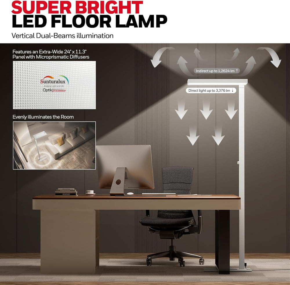 Honeywell 02E Max Sunturalux LED Floor Lamp 16000LM for Home Office